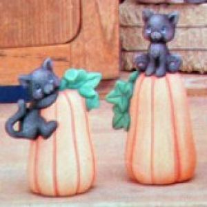 Cat Climbing Pumpkin (set of 3)