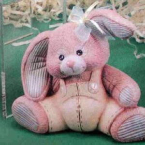 Small Stuffed Bunny Leaning Forward