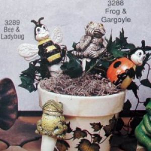 Frog & Gargoyle Stake (set of 2)