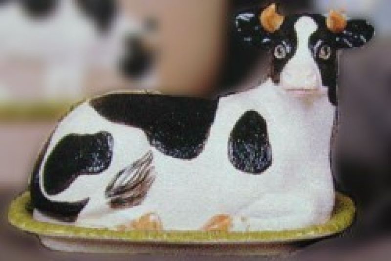 Country Cow Butter Dish