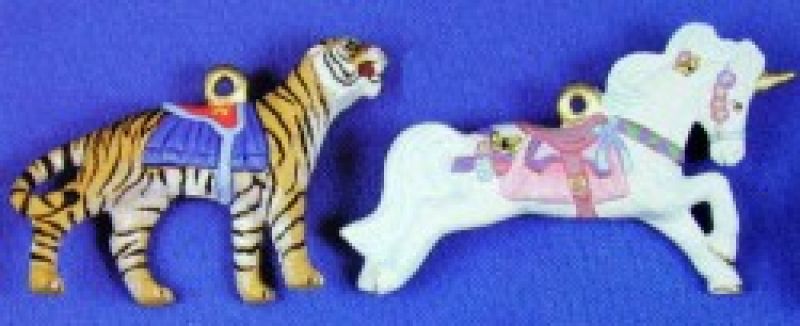 Ornament Unicorn & Tiger (set of 2)