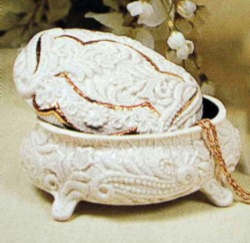 Lace Oval Box With Lid