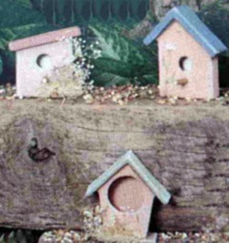 Flat Mini Birdhouses (set of 3)