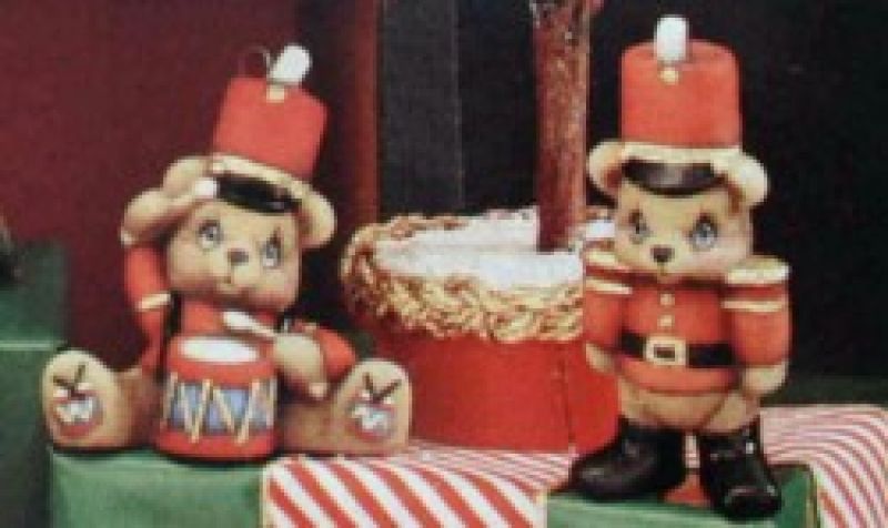 Soldier Bear Ornament (set of 2)