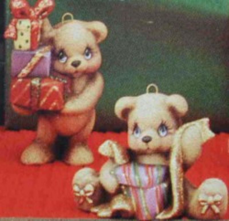 Gift Bear Ornament (set of 2)