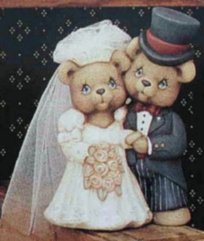 Bear Bride & Groom Cake Top