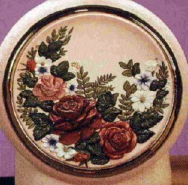Floral Plate with Insert for Lamp