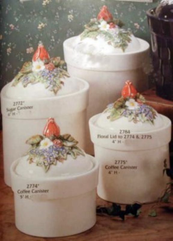 Canister with Floral lid - Large