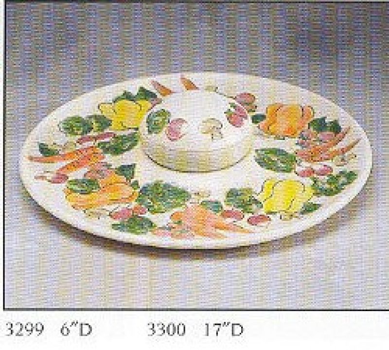 Round Flat Plate Large with Dip Centre