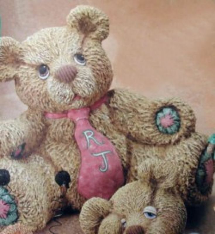 Fluffy Bear W/Tie Large