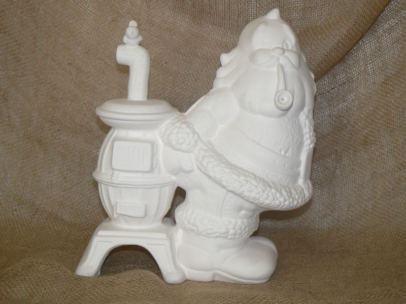 Santa With Stove & Cat