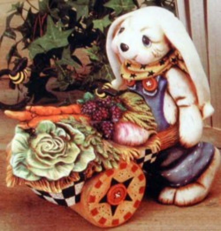 Harvey Checkered Hare with Wheelbarrow