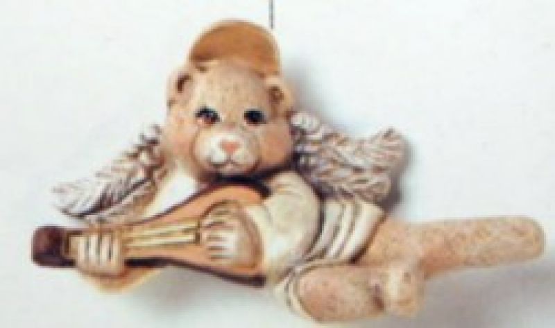 Cupid Bear With Mandolin Ornament