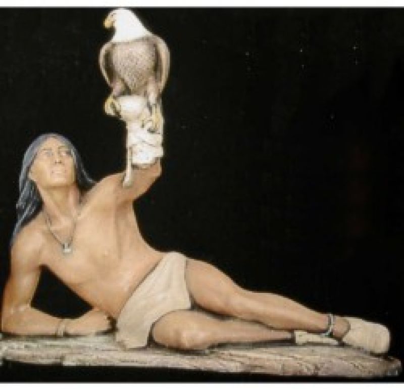 Indian Lying With Eagle