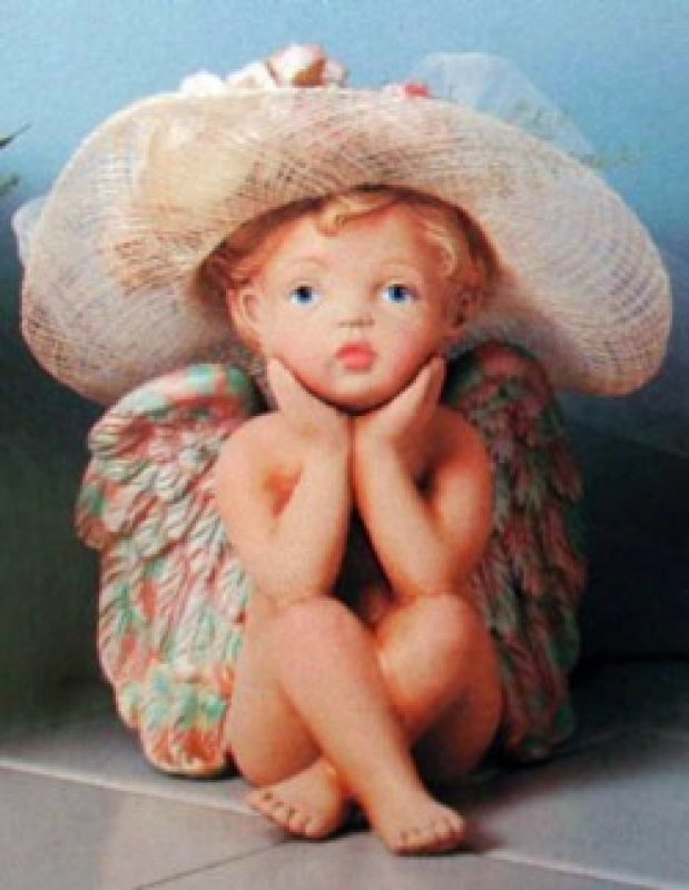 Cherub With Elbow On Knee