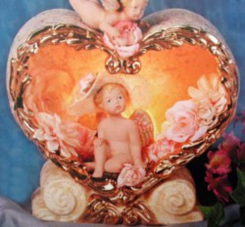 Scroll Heart Shadow Box (cherub and accessories not included)