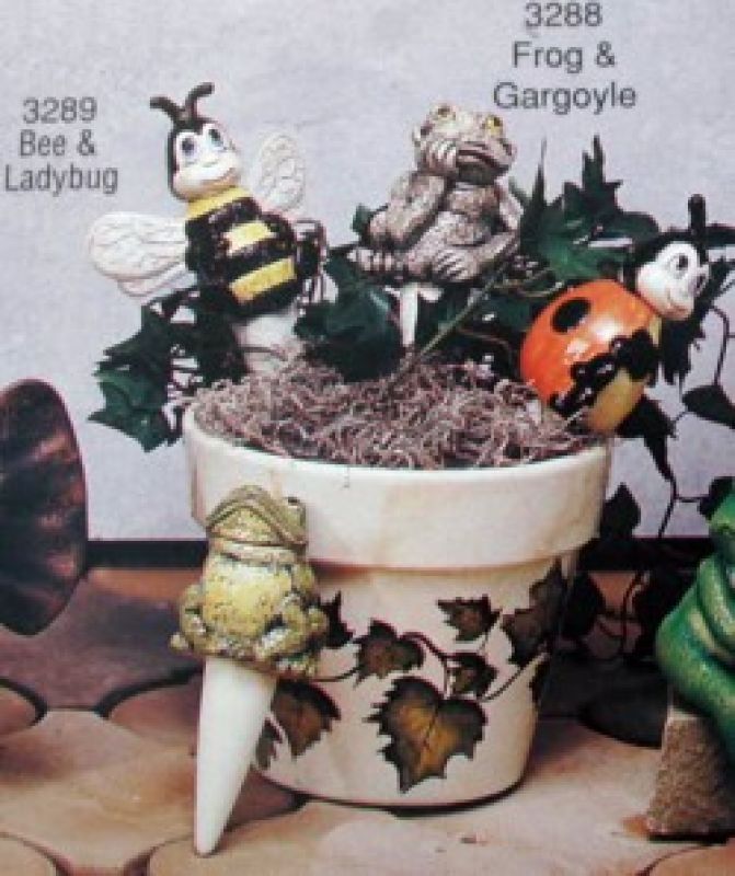 Frog & Gargoyle Stake (set of 2)