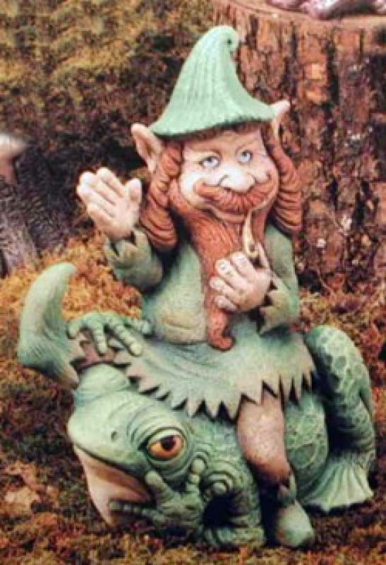 Gnome Riding Frog