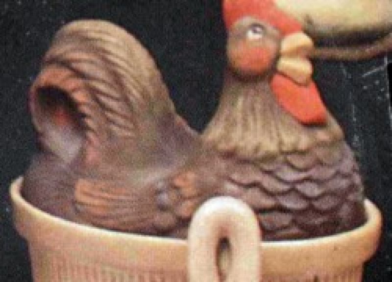 Oval Canister with Rooster Lid