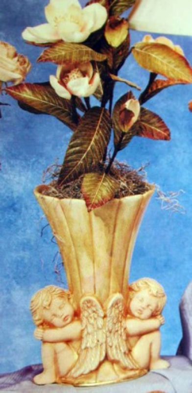 Sleeping Cherub Vase with Fluted Lid