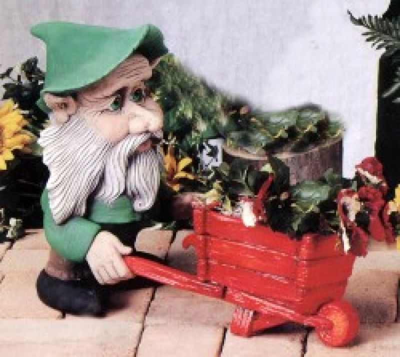 Huckster Gnome with Wheelbarrow